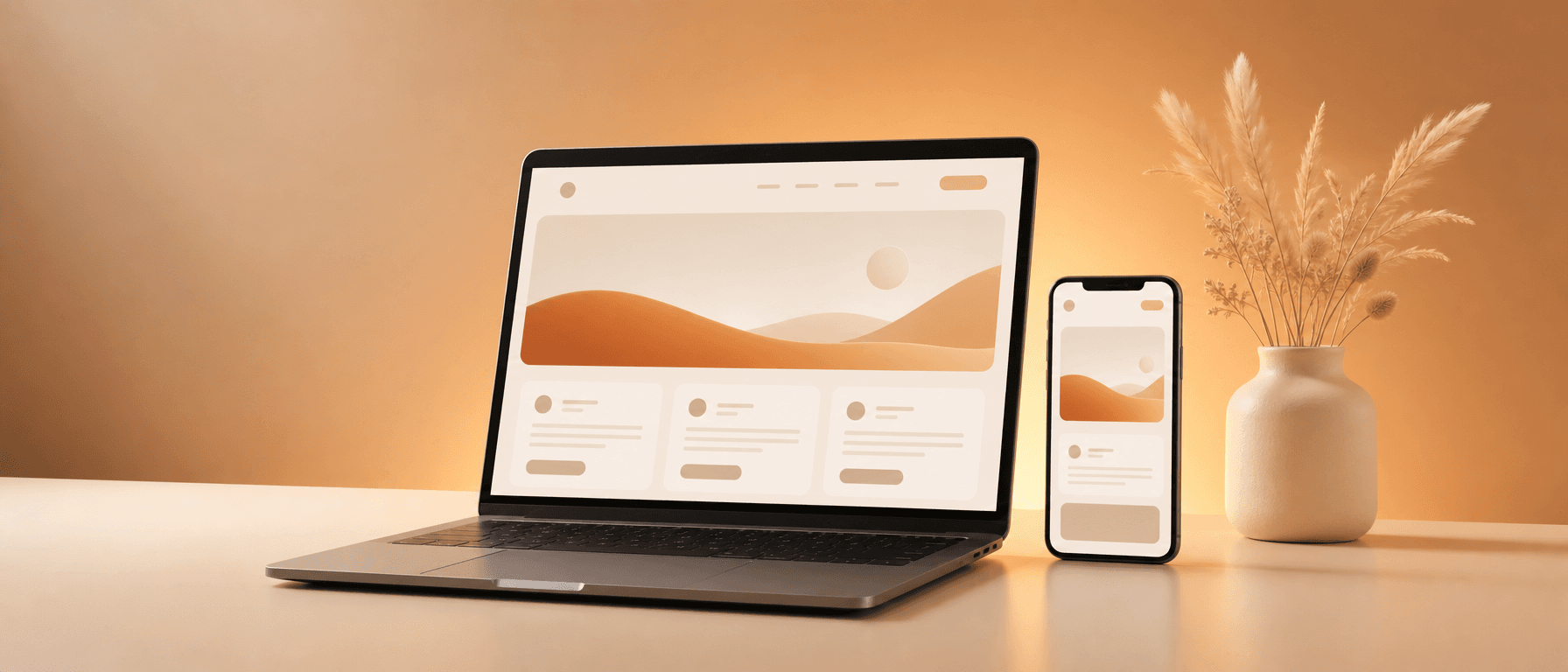 Laptop and smartphone showing a CREATIVELIBRE website