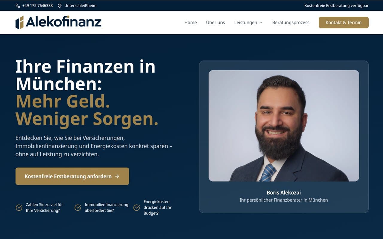 Alekofinanz – finantsnõustaja veebileht – web