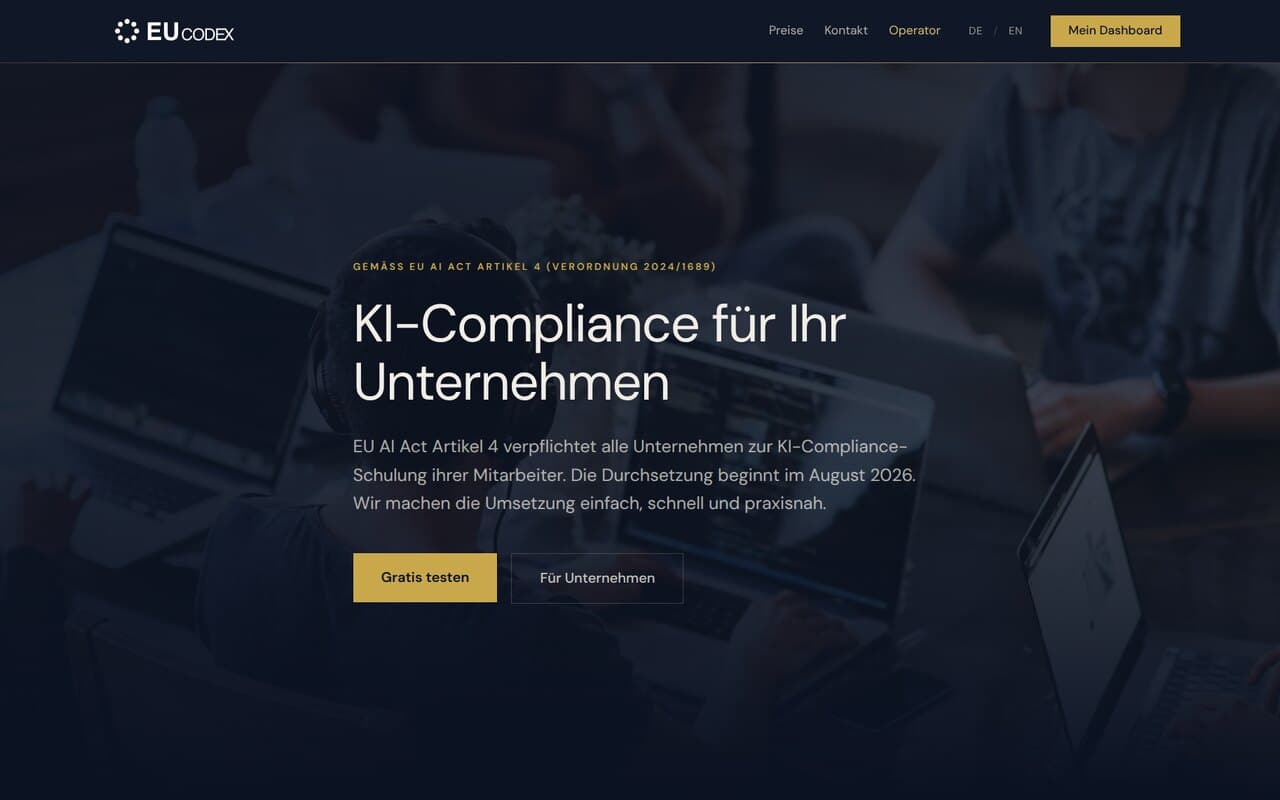 EuCodex – tehisintellekti vastavusplatvorm – webapp