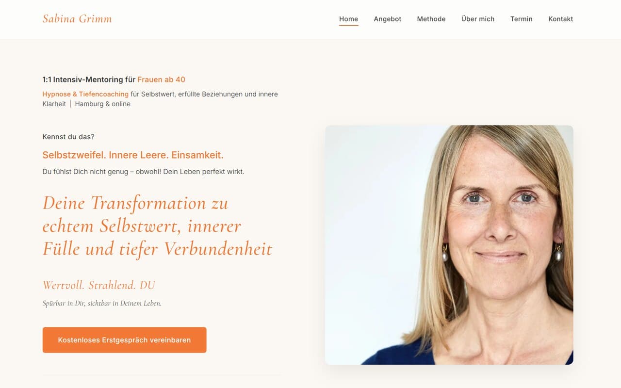 Sabine Grimm – coaching'u veebileht – web